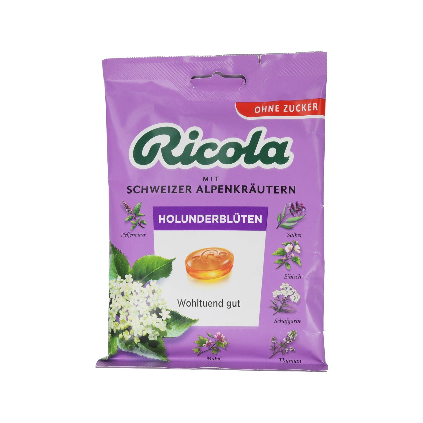 Ricola Holunderblüten Bonbons ohne Zucker, 75 g