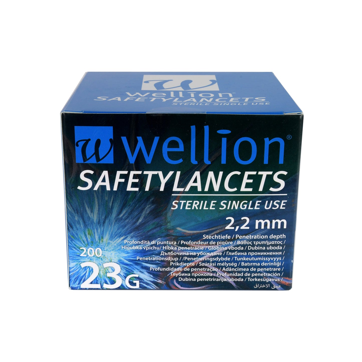 Wellion Safetylancets 2,2mm 23 G Sicherheitseinmallanzetten, 200 St