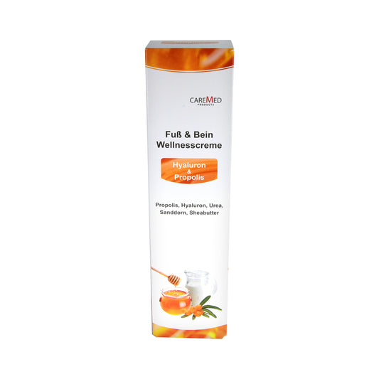 CareMed Fuß & Bein Wellnesscreme Hyaluron & Propolis, 150 ml