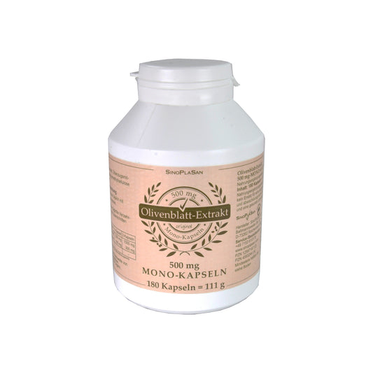 SinoPlaSan Olive Leaf Extract 500mg Mono Capsules, 180 pcs