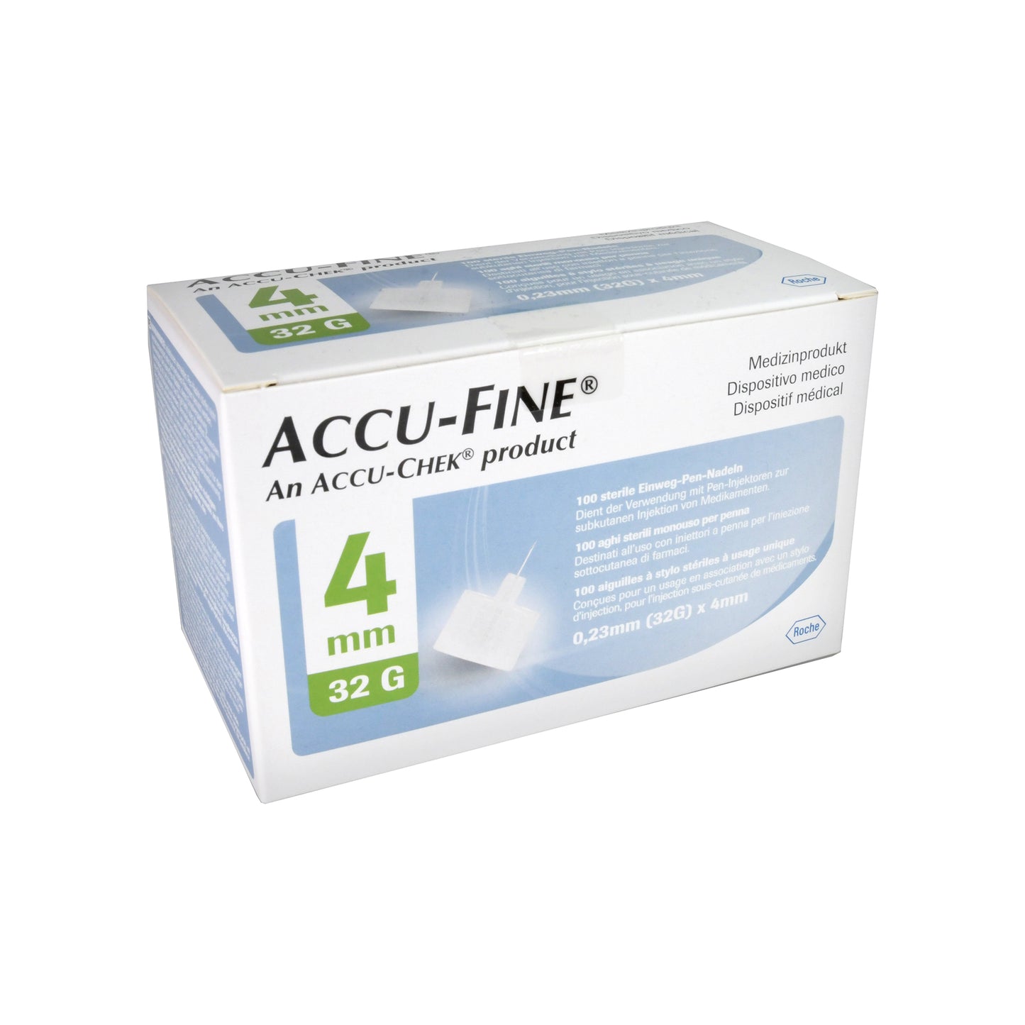 Accu-Fine sterile Nadeln für Insulinpens 4 mm 32 G, 100 St