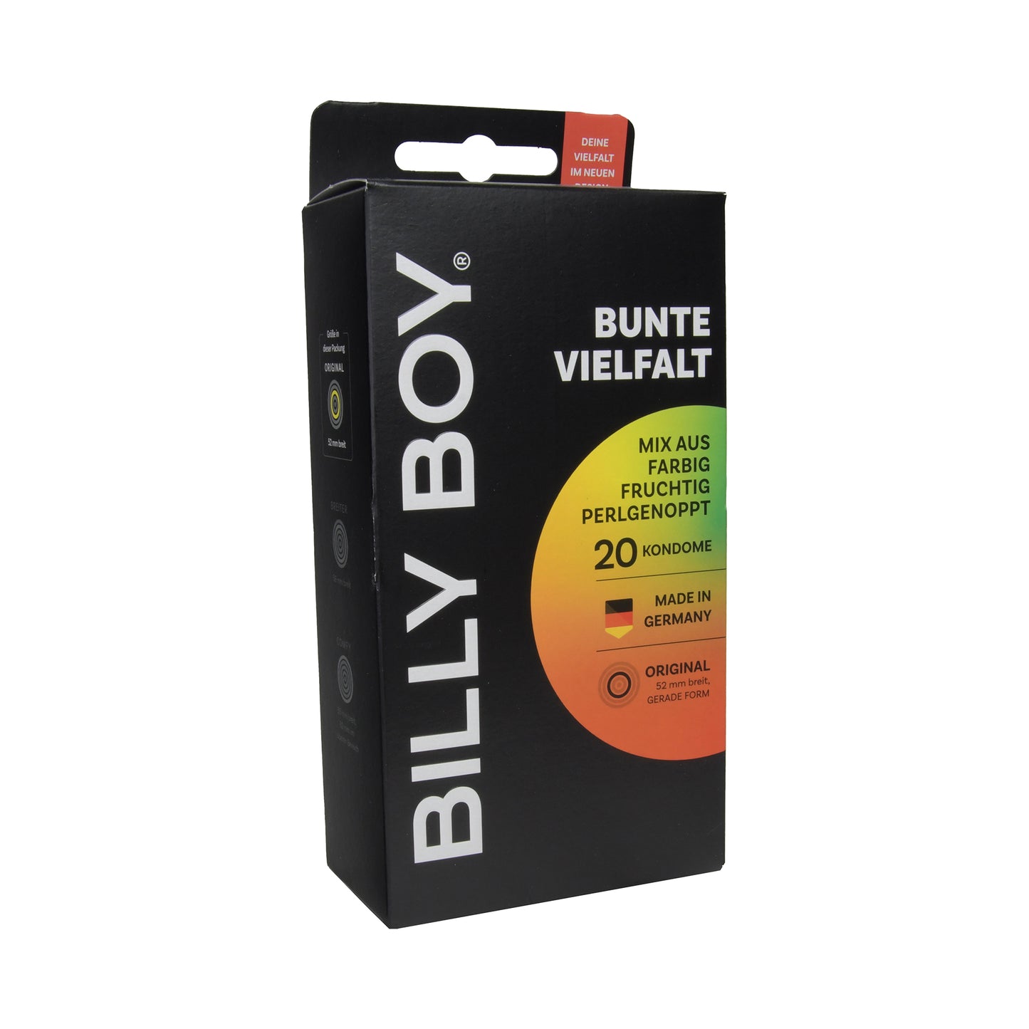 Billy Boy Condoms Colorful Variety 52mm, 20 pcs