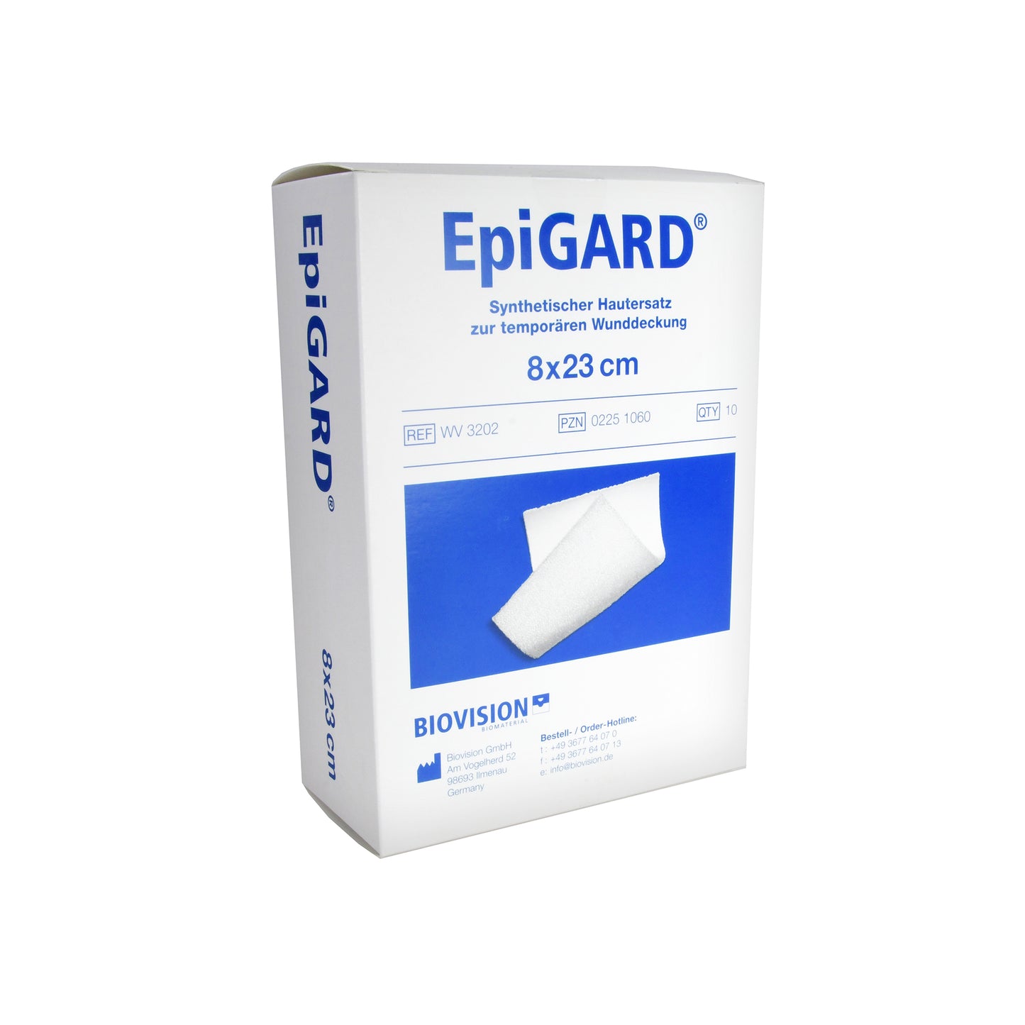 EpiGARD dressing 8 x 23cm synthetic skin substitute, 10 pieces