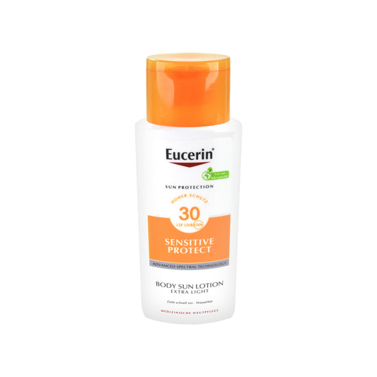 Eucerin Sun Sensitive Protect Body Sun Lotion Extra leicht LSF 30, 150 ml