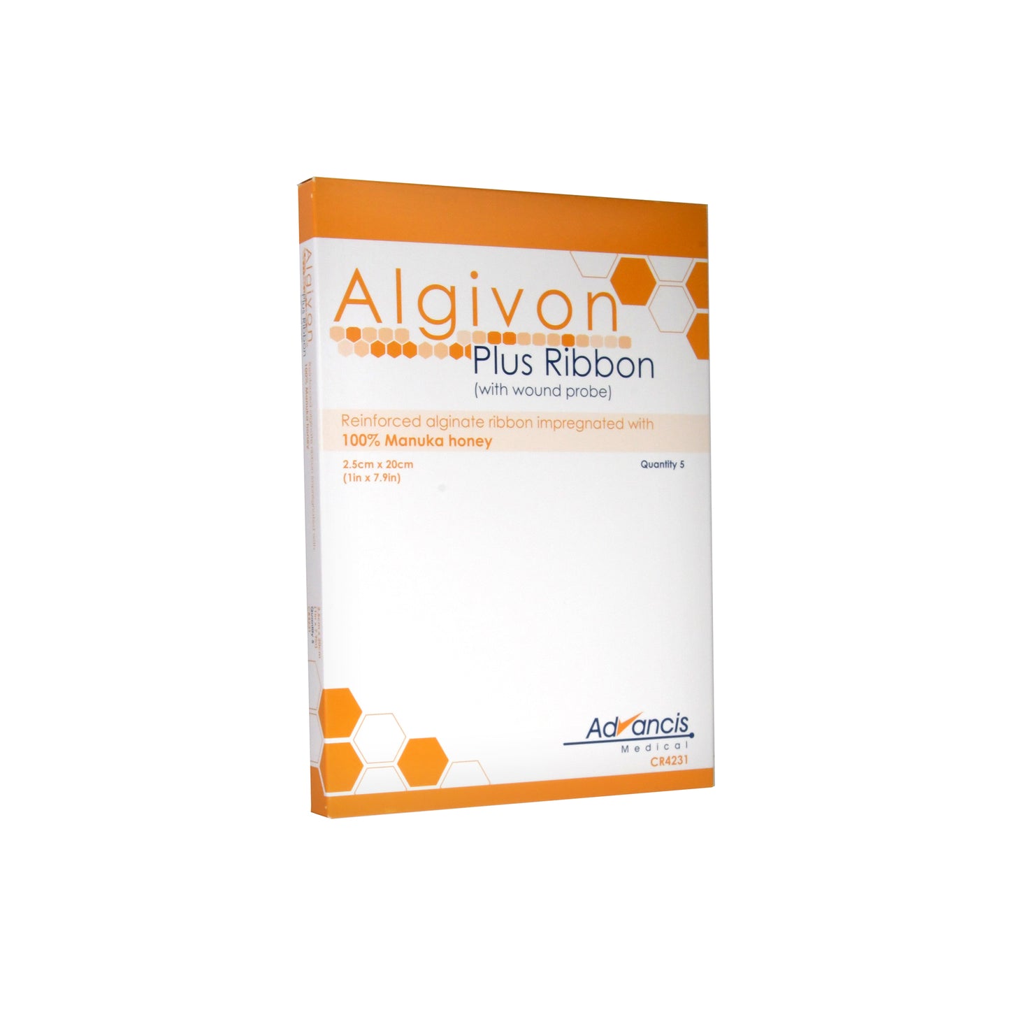 Algivon Plus Ribbon 2.5 x 20cm honey alginate tamponade, 5 pcs