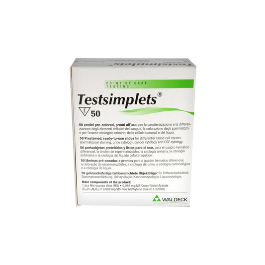 Waldeck Testsimplets gebrauchsfertige, farbbeschichtete Objektträger, 50 St