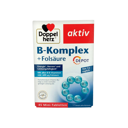 Doppelherz aktiv B-Komplex + Folsäure Depot Tabletten, 45 St