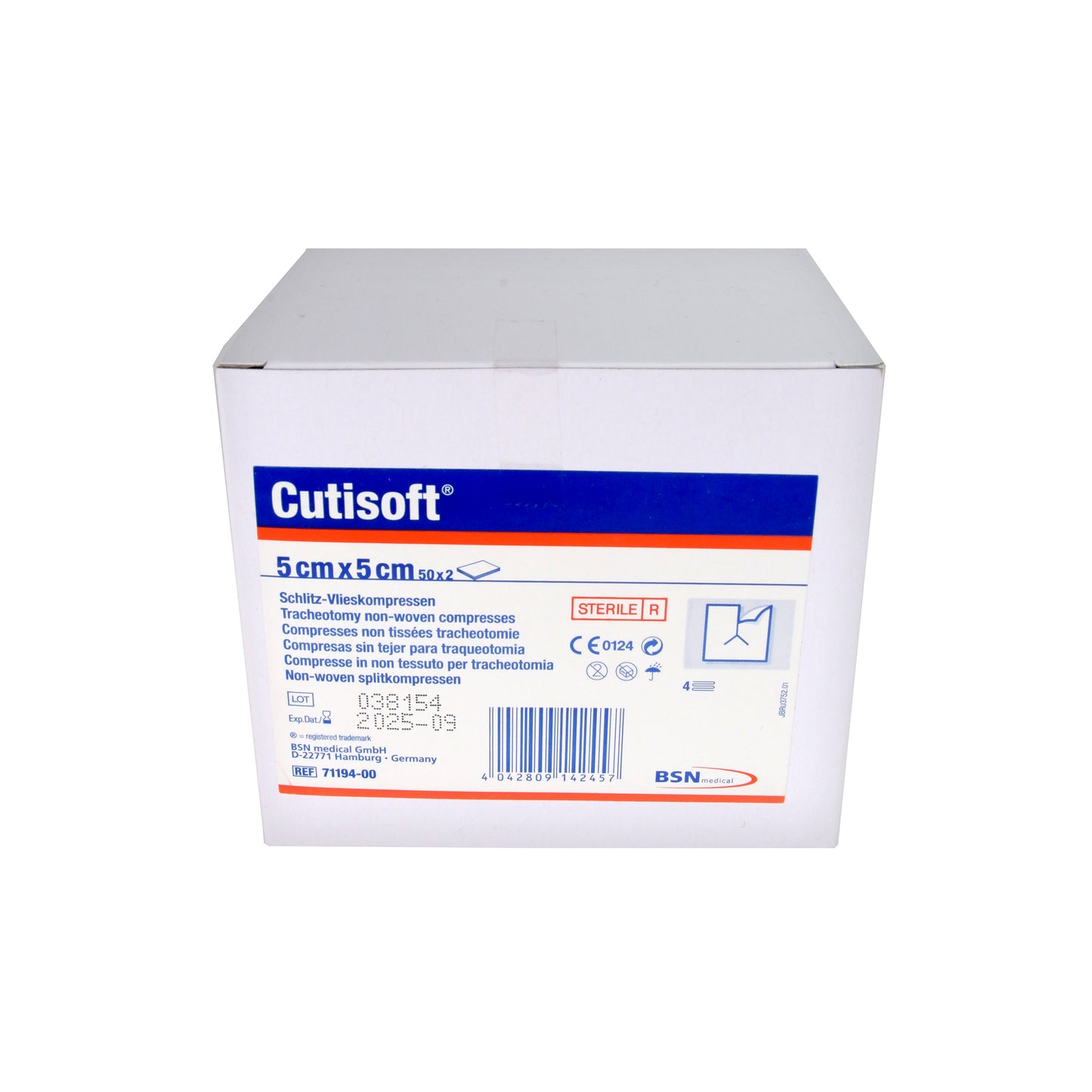 Cutisoft slit nonwoven compresses 5cm x 5cm, 50x2 pcs
