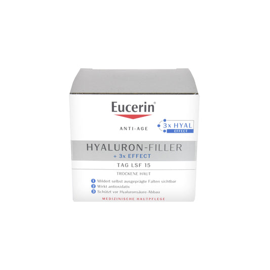 Eucerin Hyaluron-Filler + 3x Effect Tag Trockene Haut, 50 ml - BeautysBest