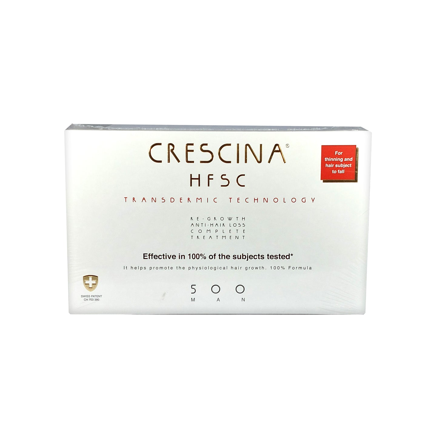 Crescina HFSC Transdermic 500 MAN 100% Complete Treatment Anti-Hair Loss, 20x3.5 ml