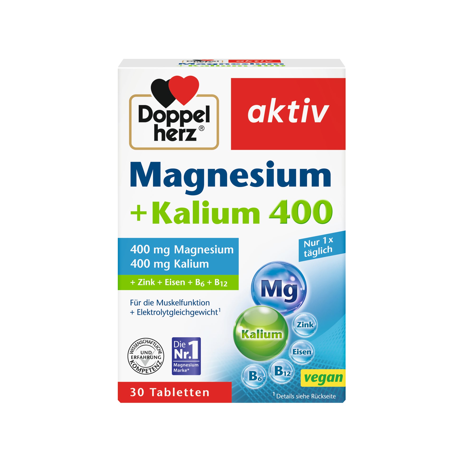 Doppelherz aktiv Magnesium + Kalium 400 Tabletten, 30 St