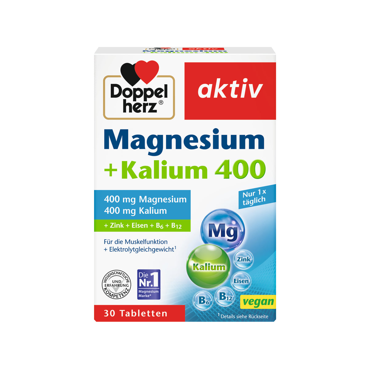 Doppelherz aktiv Magnesium + Kalium 400 Tabletten, 30 St