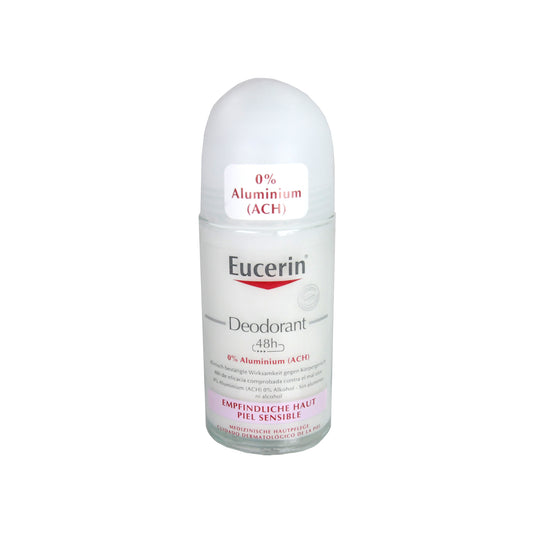 Eucerin Deo Roll-on Empfindliche Haut 48h 0% Aluminium, 50 ml