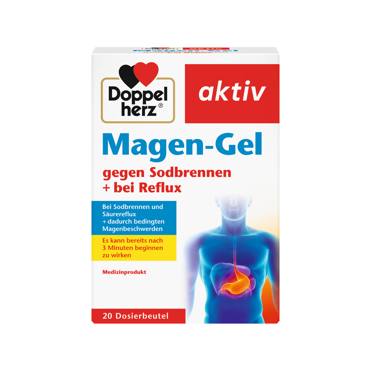 Doppelherz aktiv Magen-Gel gegen Sodbrennen + bei Reflux, 20x10 ml