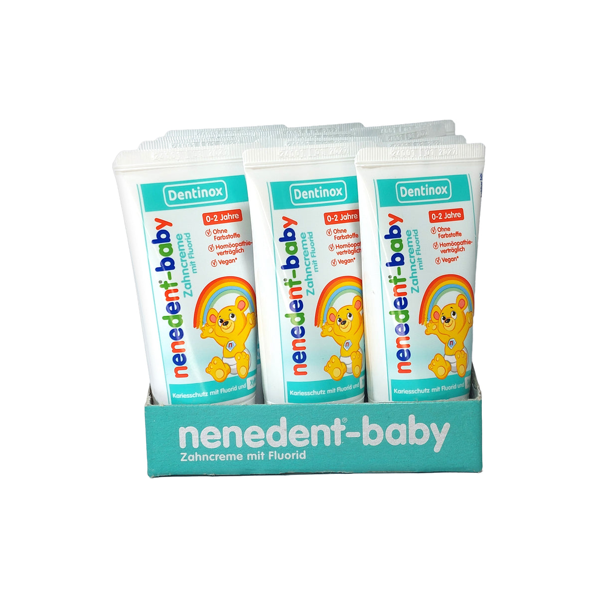 nenedent-baby Zahncreme mit Fluorid 12er-Pack, 12x50 ml
