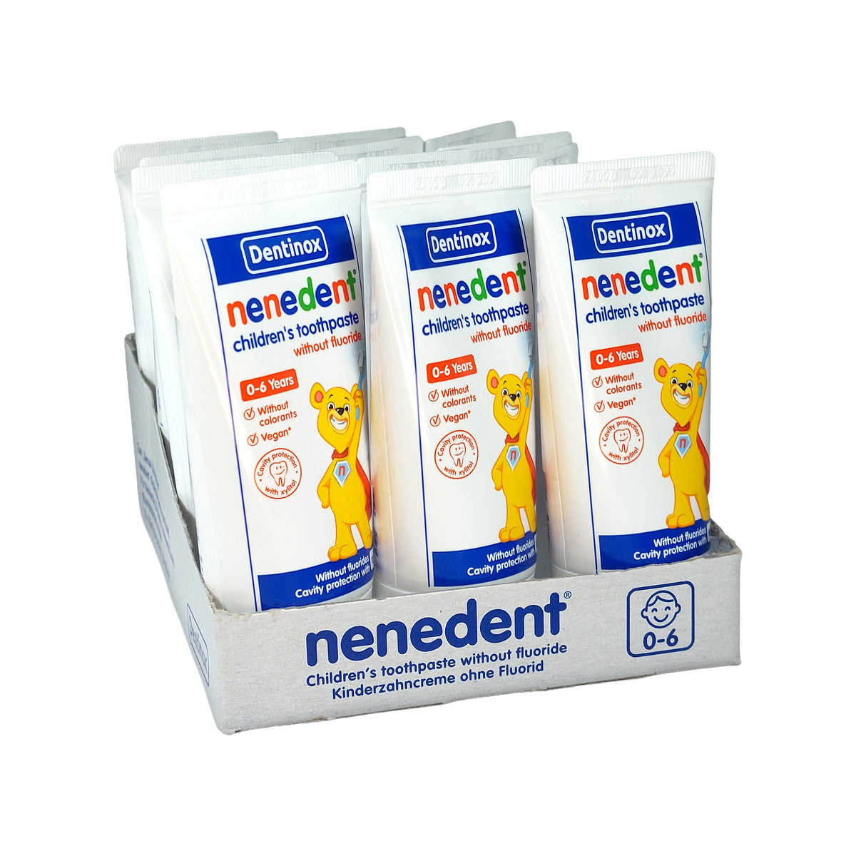 nenedent Kinderzahncreme ohne Fluid, 12x50 ml