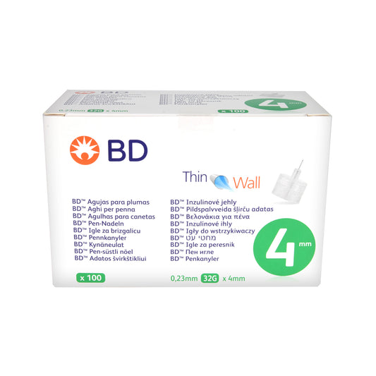 BD Thin Wall Pen-Nadeln 32 G 0,23 x 4mm, 100 St