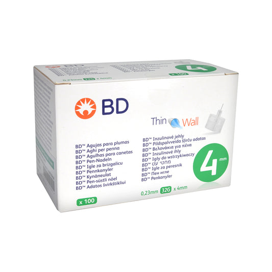 BD Thin Wall Pen-Nadeln 32 G 0,23 x 4mm, 100 St
