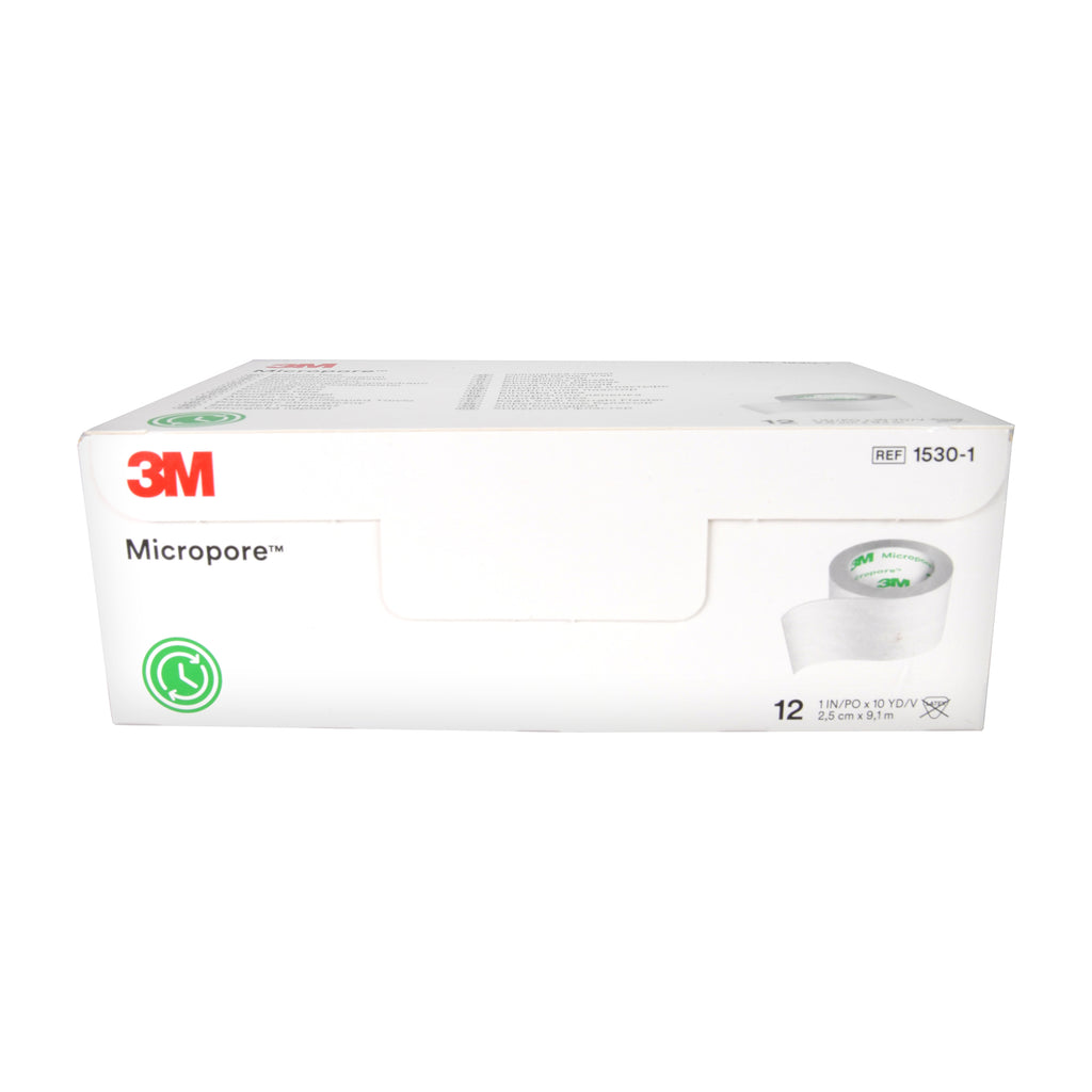 3M Micropore Vliespflaster 2,5cm x 9,1m weiß 1530-1, 12 ST