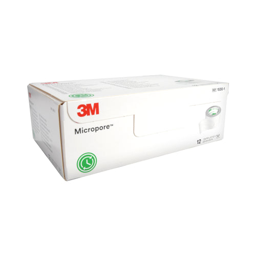 3M Micropore Vliespflaster 2,5cm x 9,1m weiß 1530-1, 12 ST