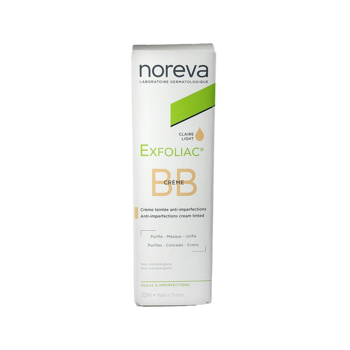 noreva Exfoliac BB Cream Light Tinted getönte BB-Creme hell, 30 ml