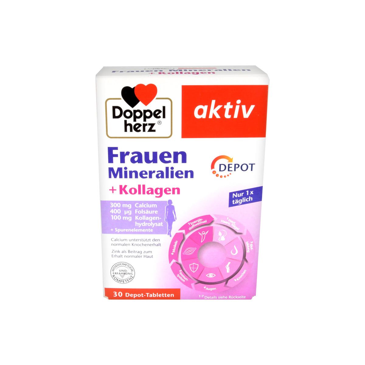 Doppelherz aktiv Frauen Mineralien + Kollagen Depot Tabletten, 30