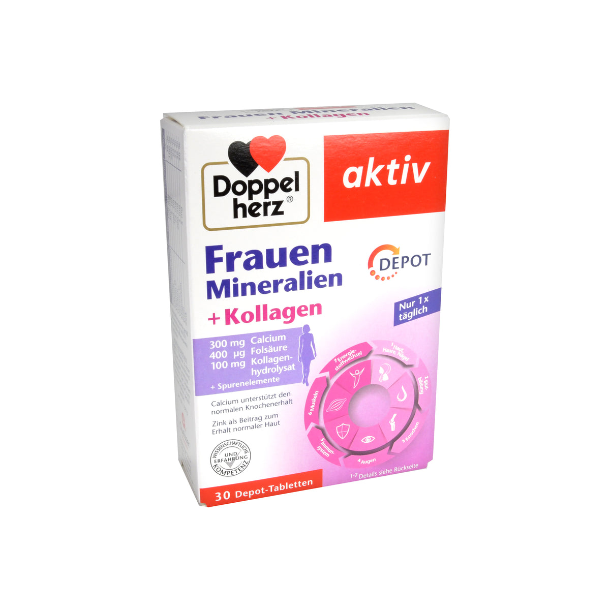 Doppelherz aktiv Frauen Mineralien + Kollagen Depot Tabletten, 30