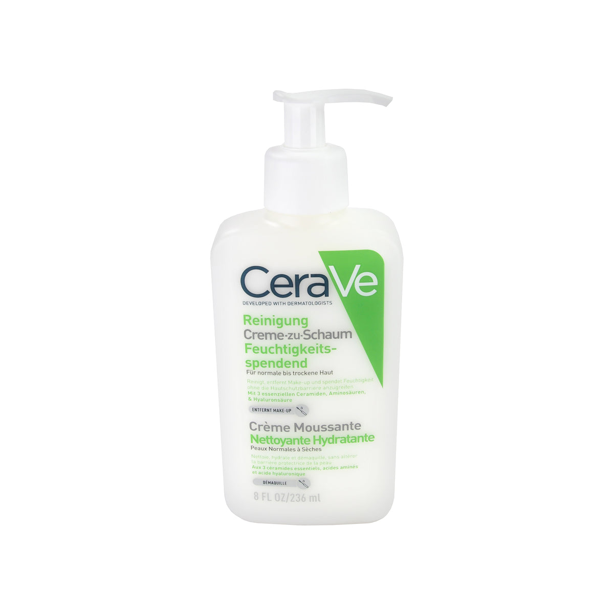 CeraVe Reinigung Creme-zu-Schaum Feuchtigkeitsspendend, 236 ml