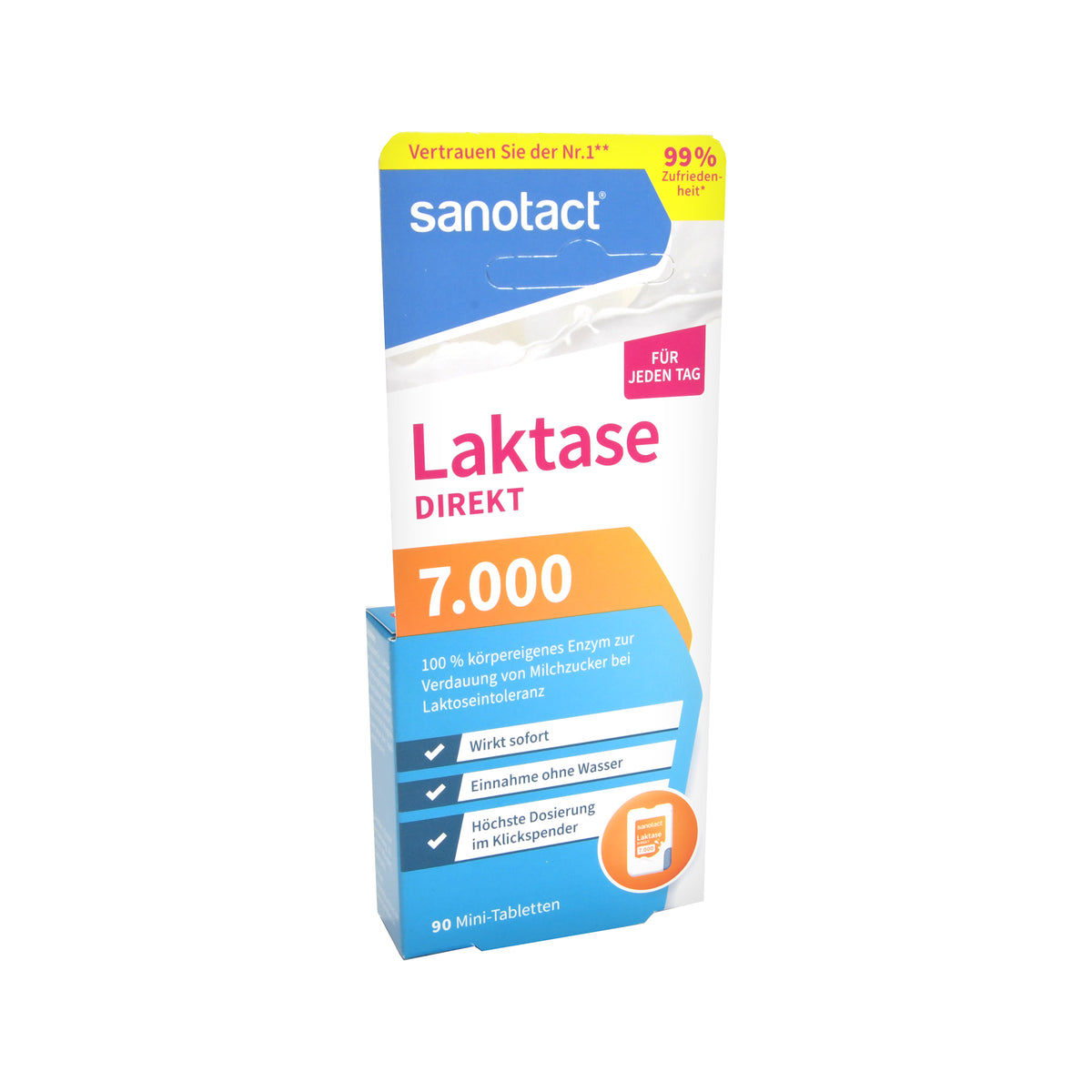 sanotact Laktase Direkt 7.000 Mini-Tabletten, 90 St