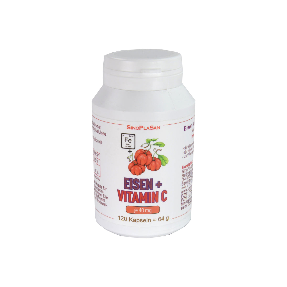 SinoPlaSan Eisen + Vitamin C je 40mg Kapseln, 120 St