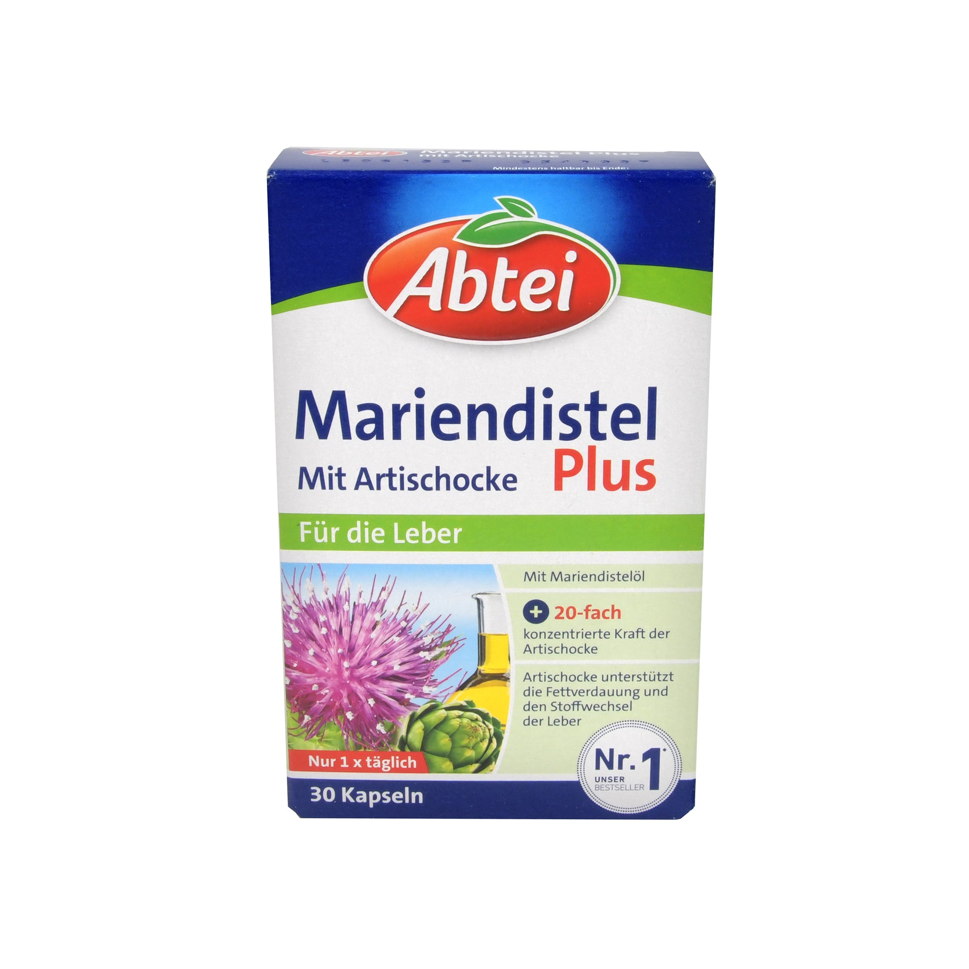 Abtei Mariendistel Plus mit Artischocke für die Leber Kapseln, 30 St