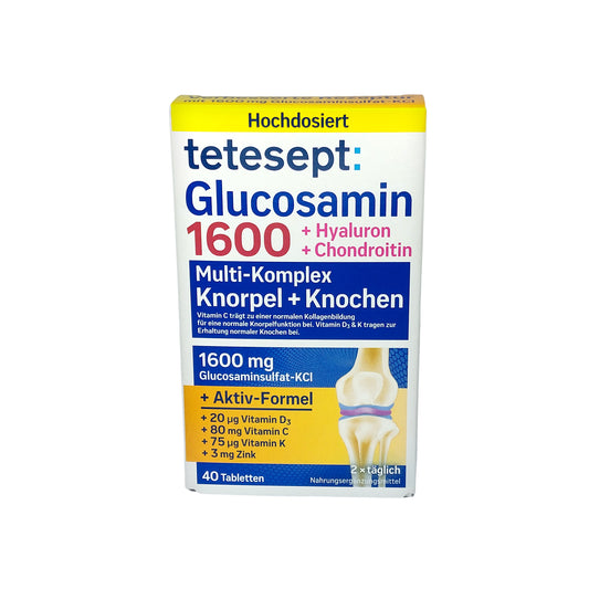 tetesept Glucosamin 1600 + Hyaluron + Chondroitin Tabletten, 40 St