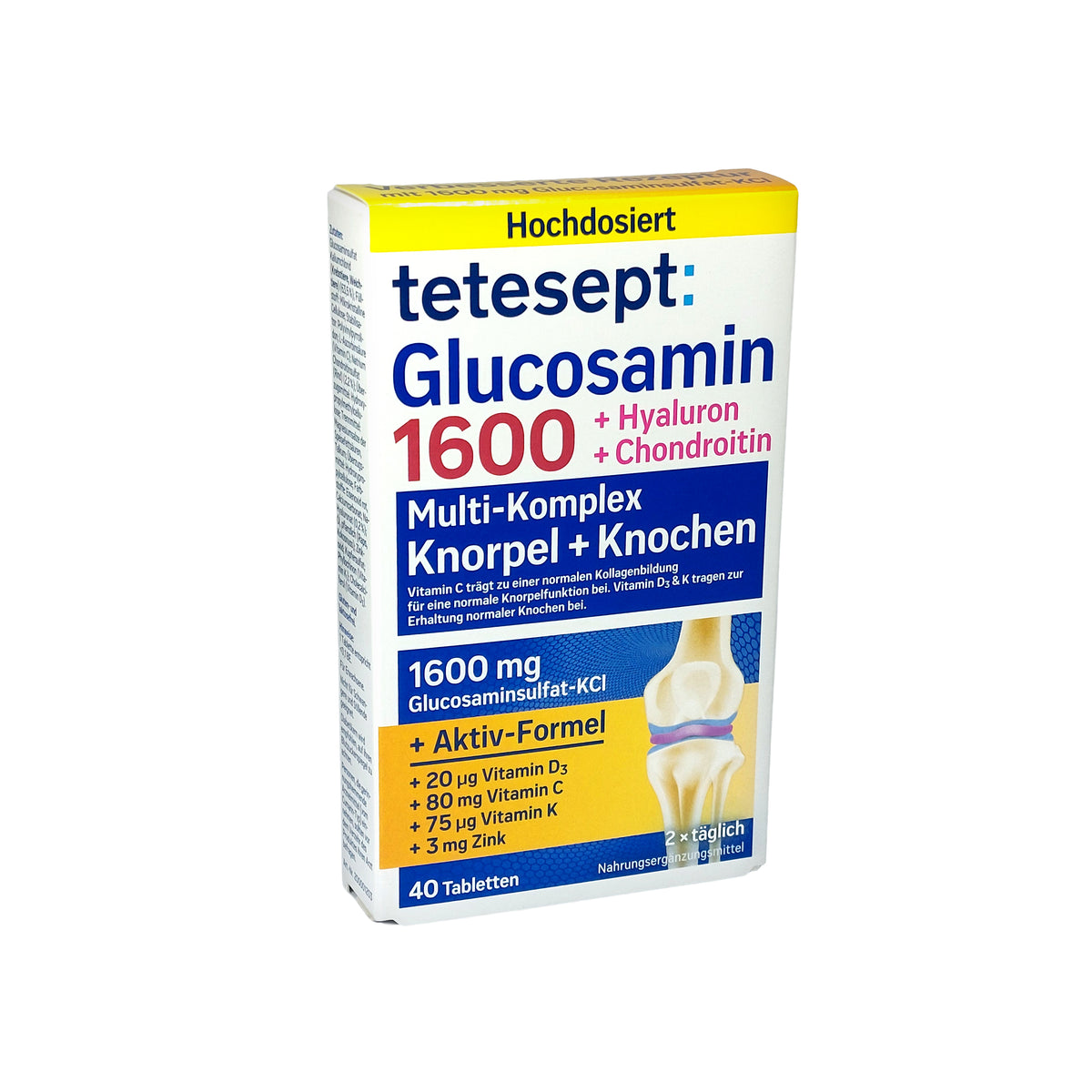 tetesept Glucosamin 1600 + Hyaluron + Chondroitin Tabletten, 40 St