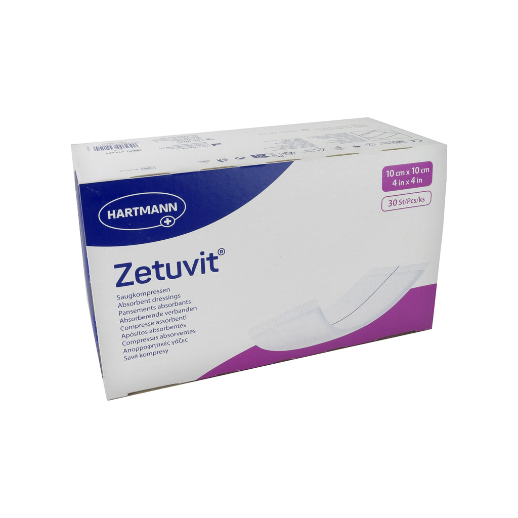 Zetuvit absorbent compresses non-sterile 10 x 10 cm, 30 pieces