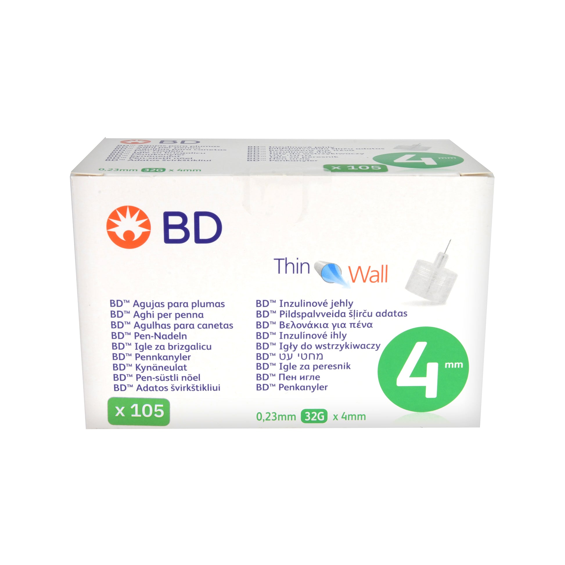 BD Thin Wall Pen-Nadeln 32 G 0,23 x 4mm, 105 St