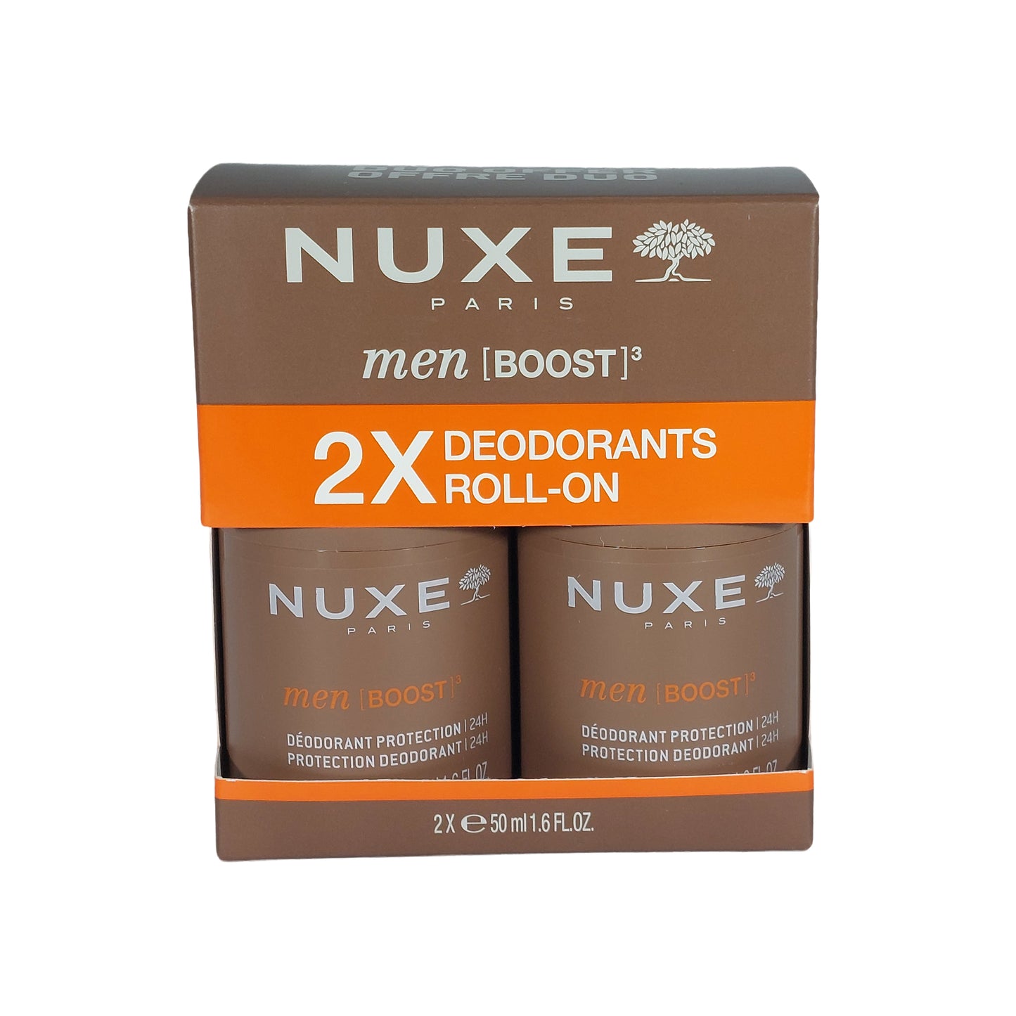 Nuxe Men [BOOST] Protection Deodorant 24H, 2x50 ml