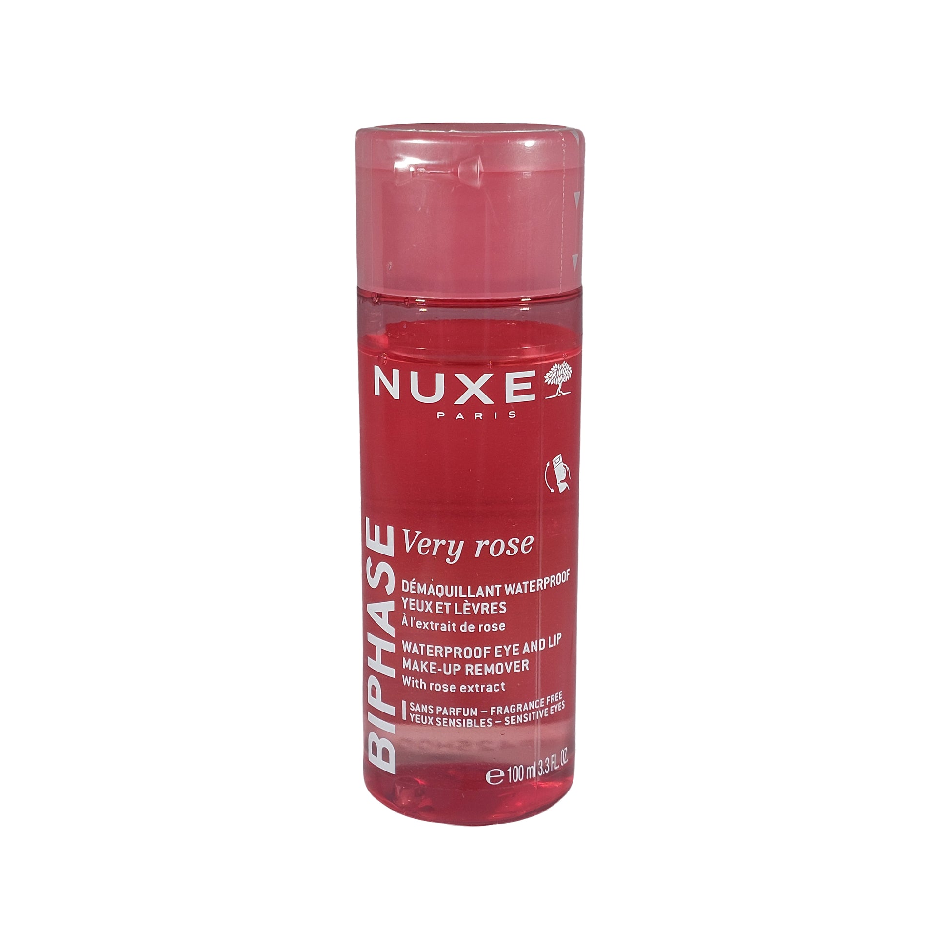 Nuxe Very Rose Biphase Waterproof Eye And Lip Makeup Remover, 100 ml