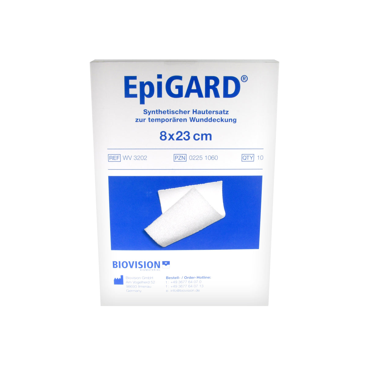 EpiGARD Verband 8 x 23cm Synthetischer Hautersatz, 10 St