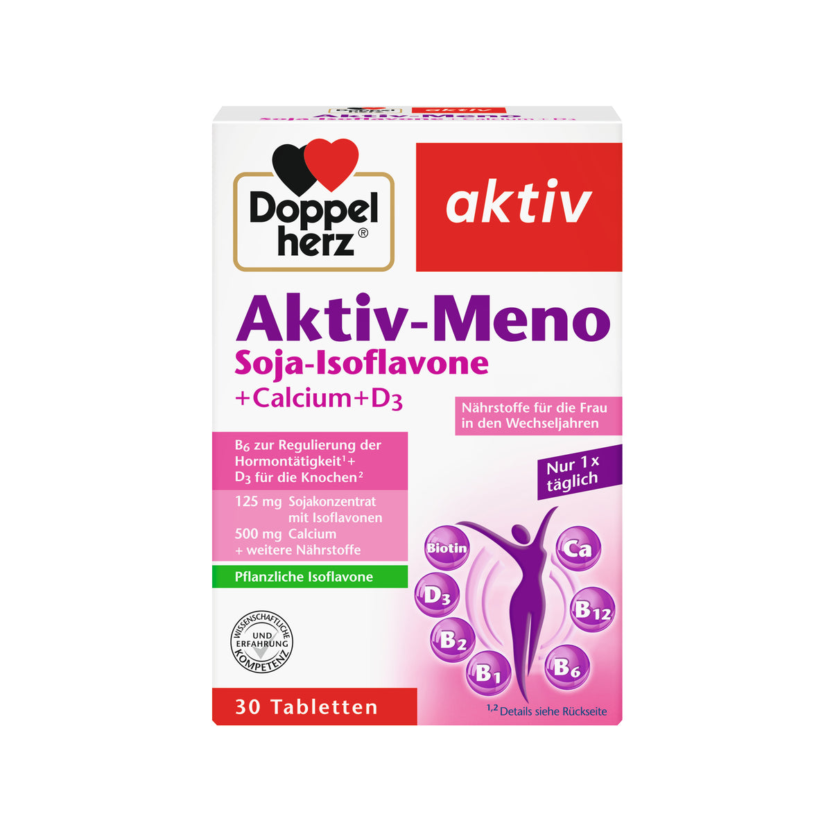 Doppelherz aktiv Aktiv-Meno Soja-Isoflavone + Calcium + D3 Tabletten, 30 St