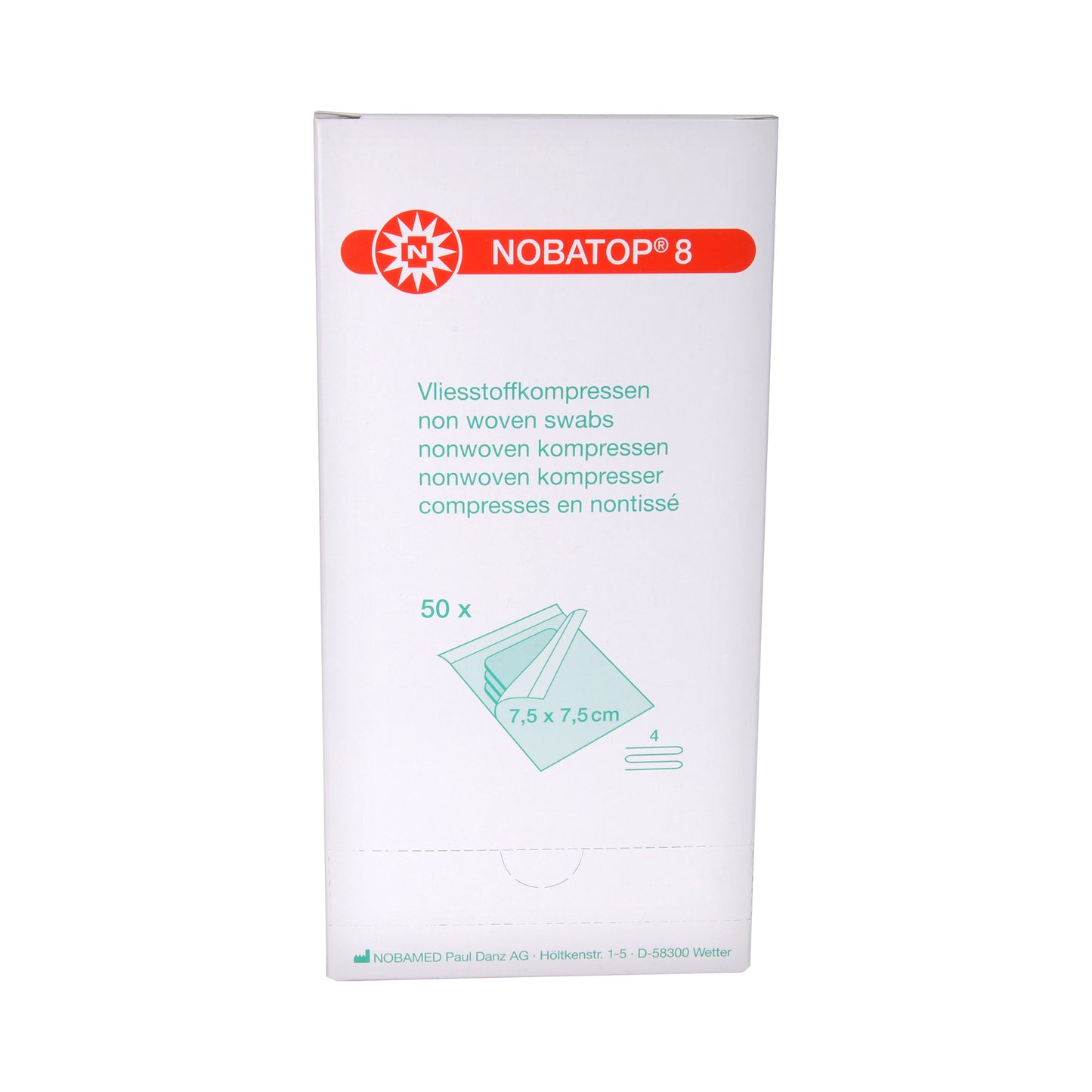 Nobatop 8 Kompressen 7,5 x 7,5cm steril, 50x3 St