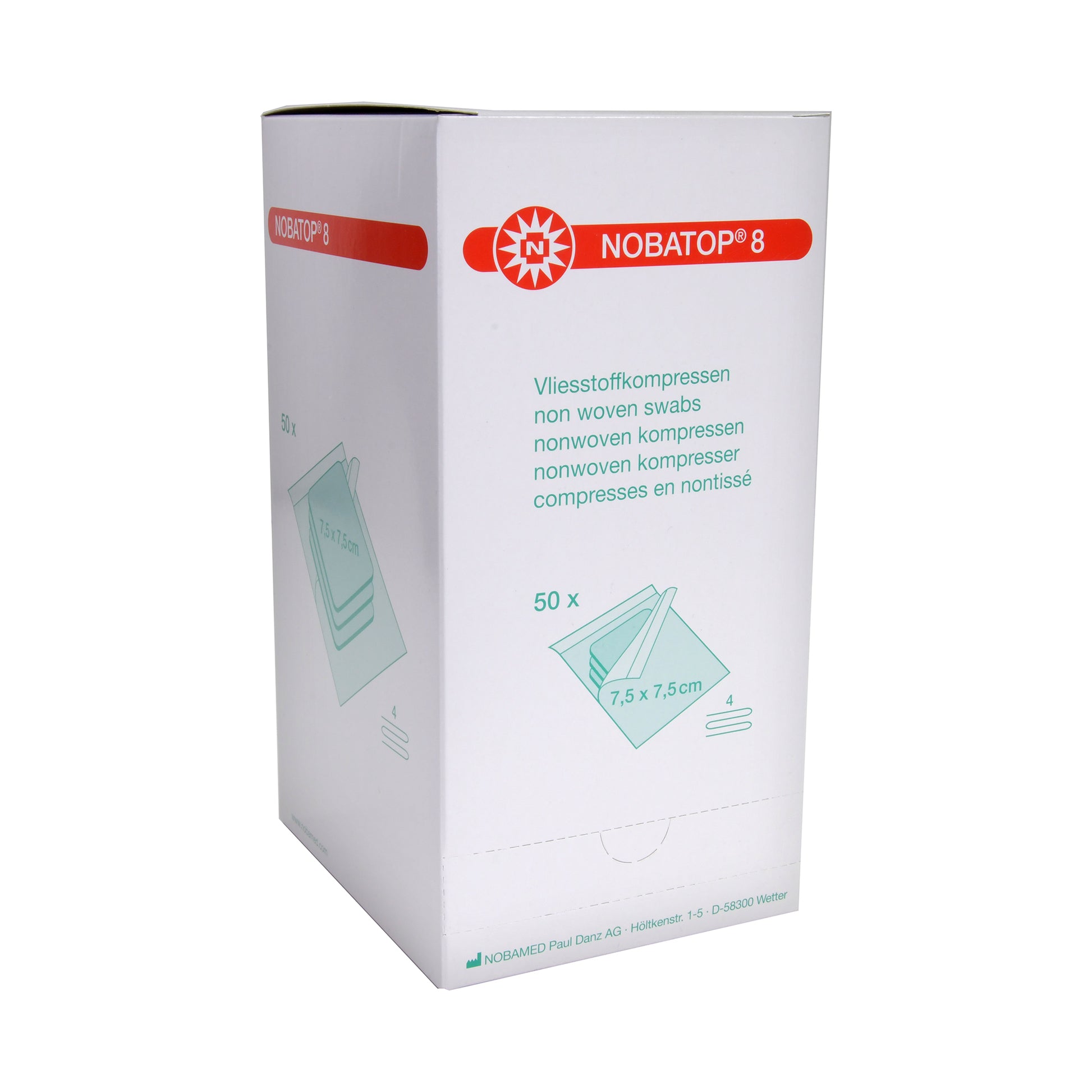Nobatop 8 Kompressen 7,5 x 7,5cm steril, 50x3 St