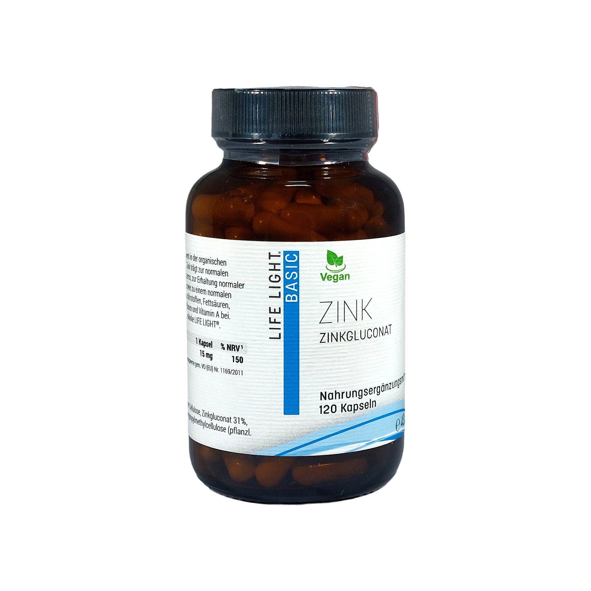 Life Light Basic Zink 15 mg Zinkgluconat Kapseln, 120 St