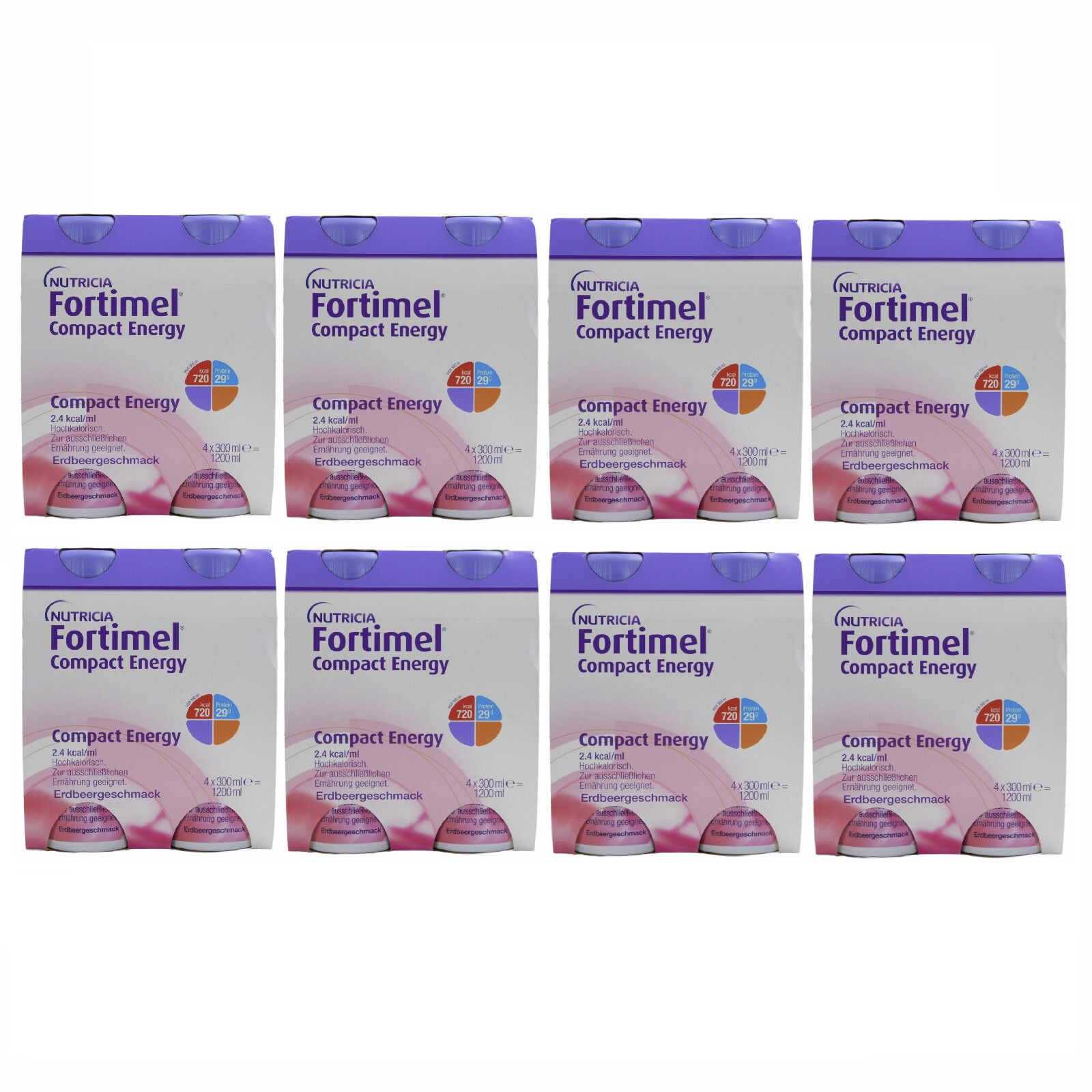 Fortimel Compact Energy 2.4 kcal/ml Erdbeere 8x4x300 ml [MHD: 26.07.2025]