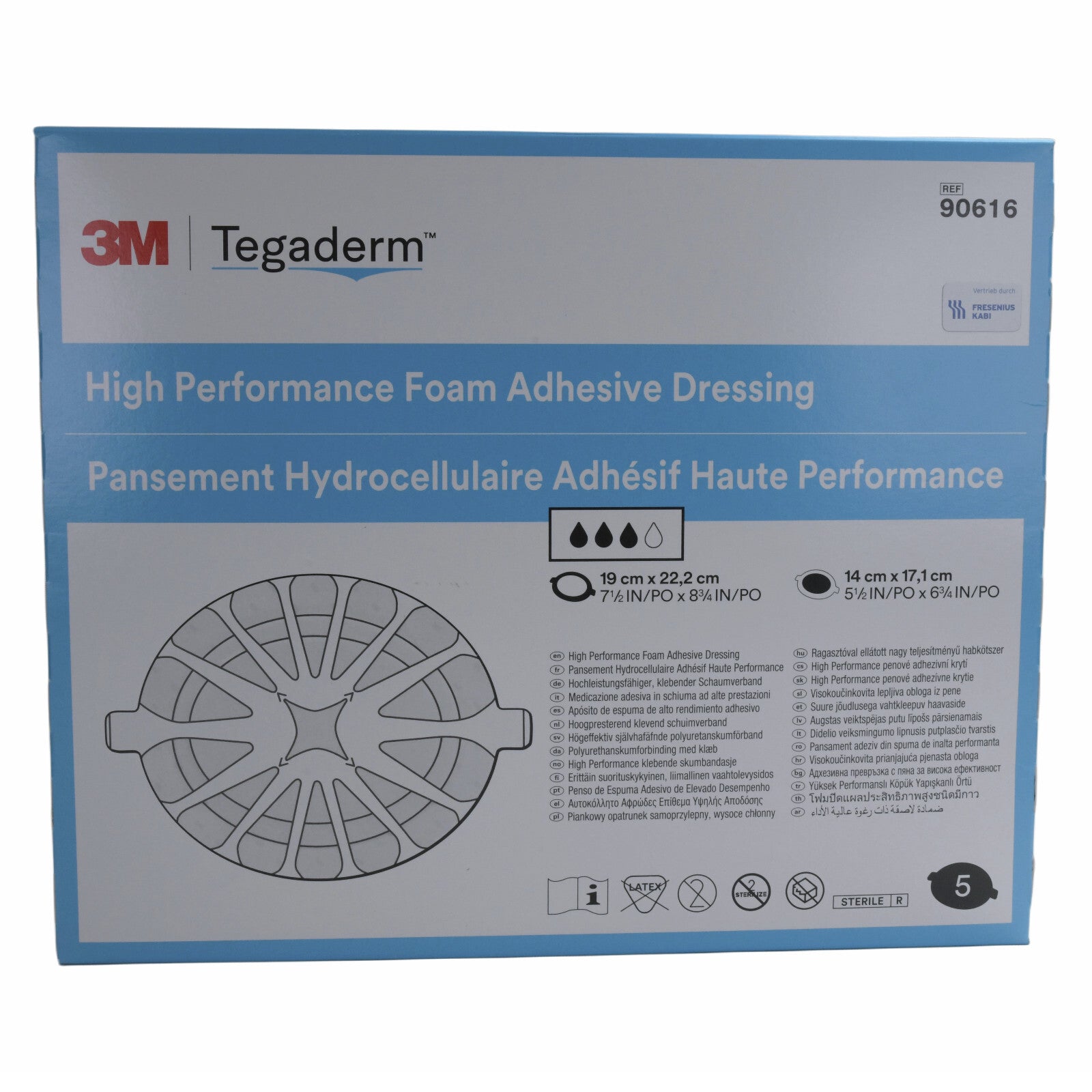 Tegaderm Foam Adhesive 19x22,2cm oval 90616 5 Stk. [MHD: 08/2025] (PZN: 6917314)