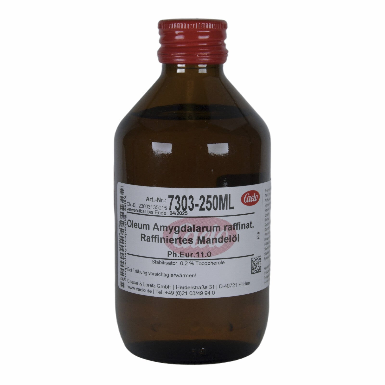 Oleum Amygdalarum raffinatum Raffiniertes Mandelöl 7303, 250 ml [MHD: 04/2025]