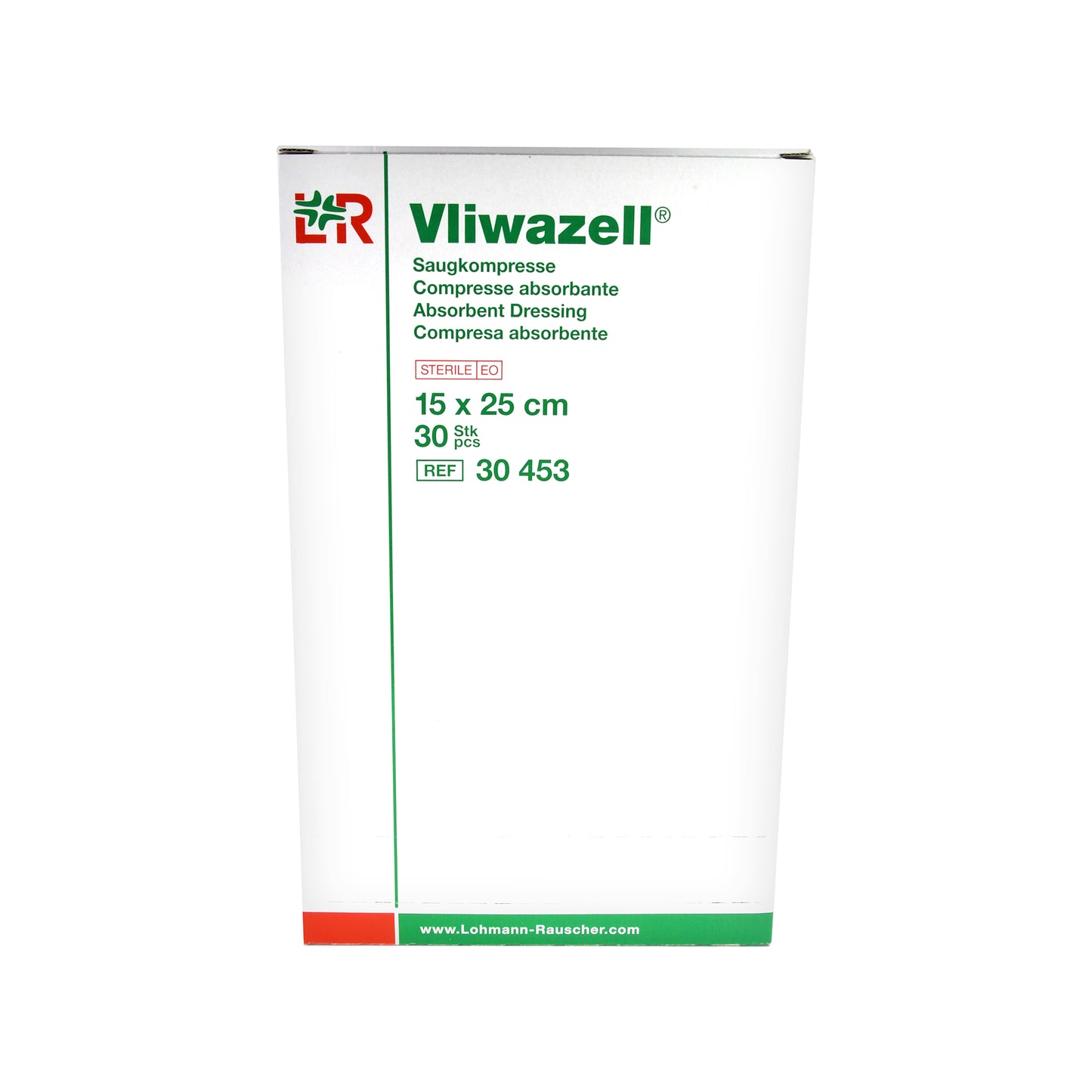Vliwazell absorbent compresses sterile 15cm x 25cm, 30 pcs