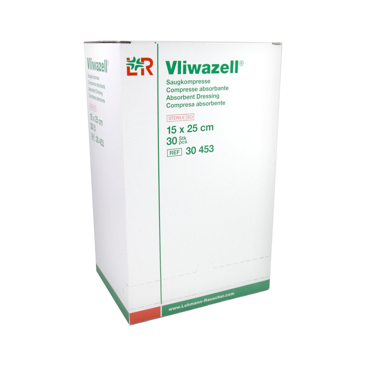 Vliwazell absorbent compresses sterile 15cm x 25cm, 30 pcs