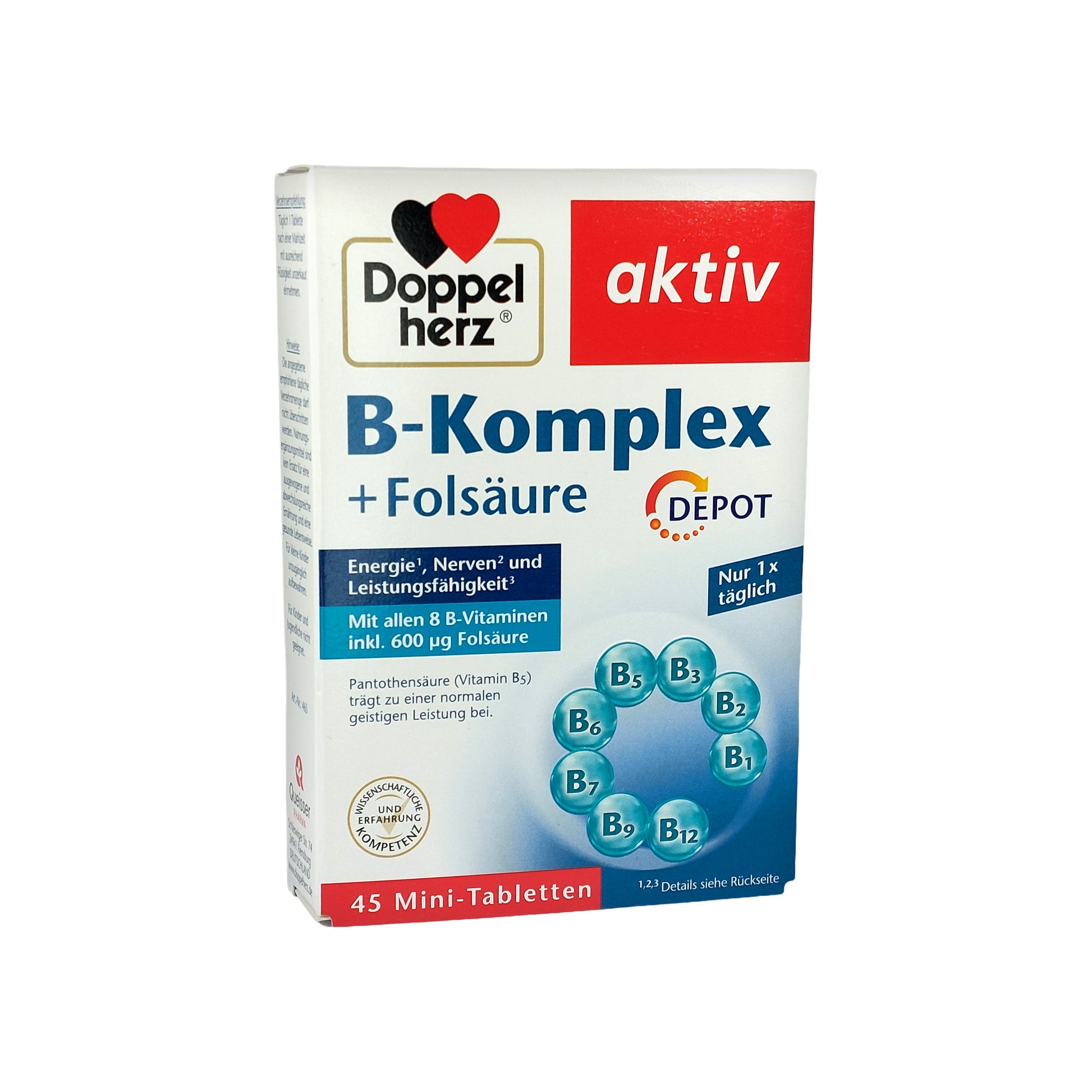 Doppelherz aktiv B-Komplex + Folsäure Depot Tabletten, 45 St