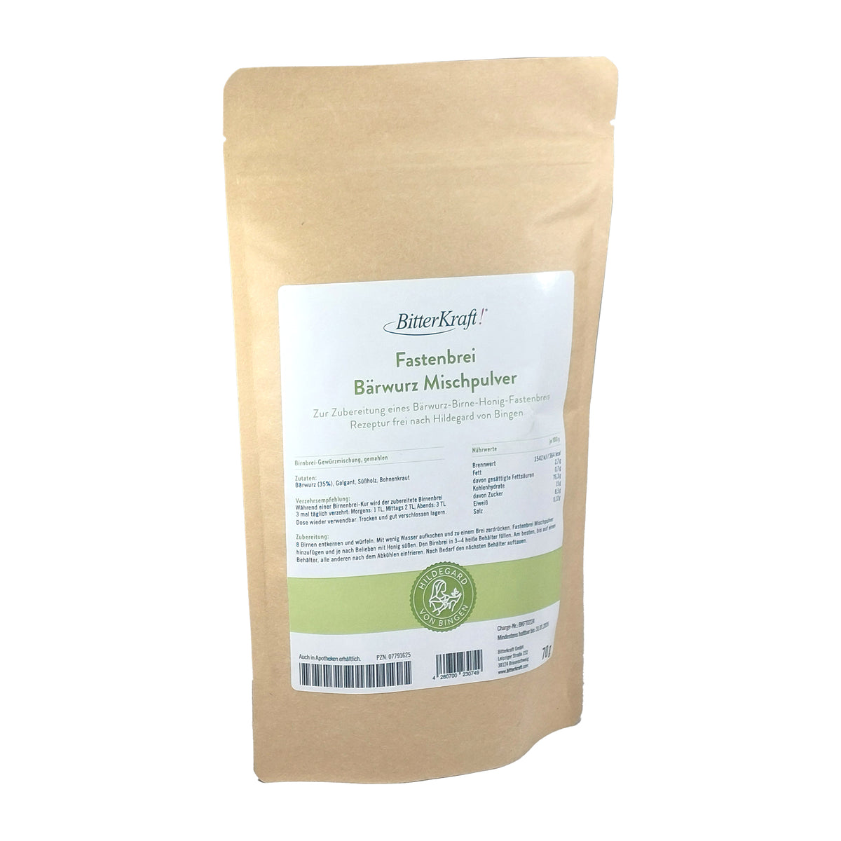 BitterKraft Bärwurz-Birnen-Honig Fasten-Brei, 70 g