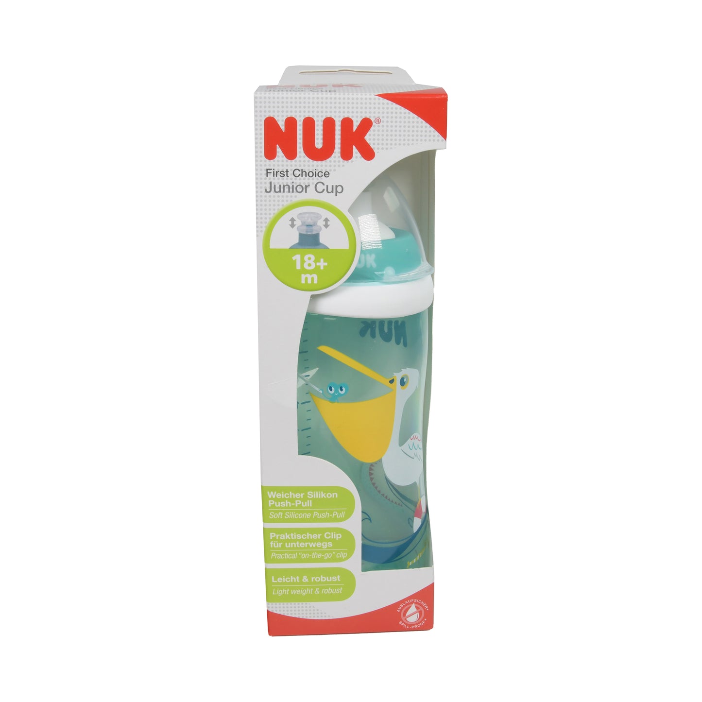 NUK Junior Cup Push-Pull Aufsatz Pelikan, 18+ Monate, 300ml, 1 St